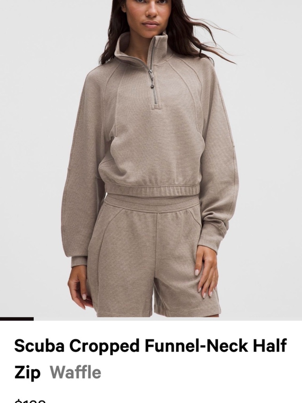 Women’s scuba cropped funnel neck half zip